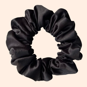 Silk Hair Scrunchie - Black
