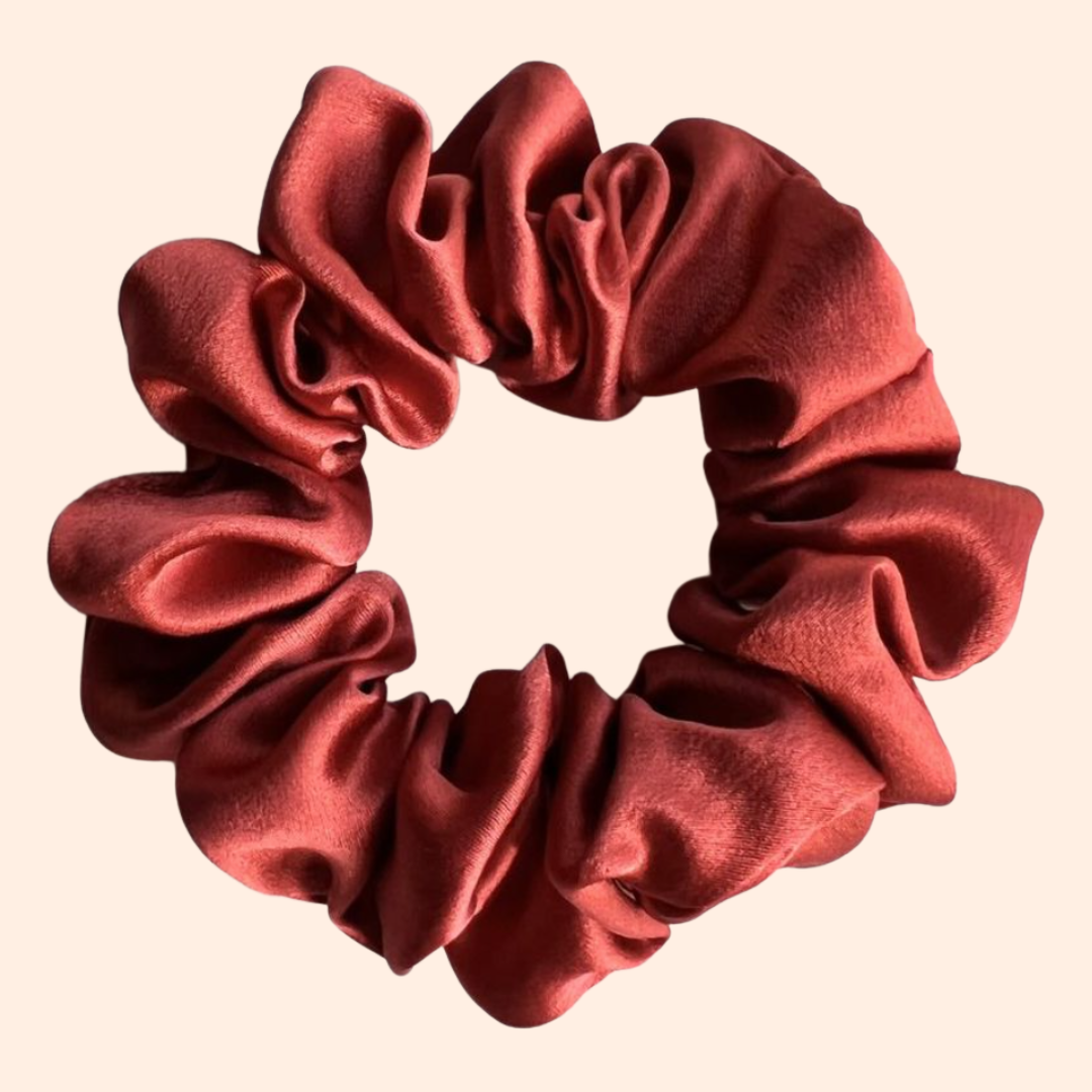 Silk Hair Scrunchie - Red